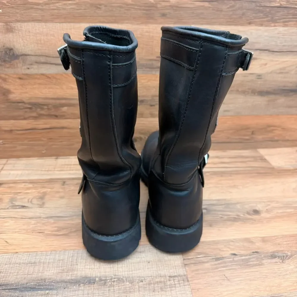 Red Wing Engineer Boots Size 9D Black Leather 988 Motorcycle Mens Steel Toe